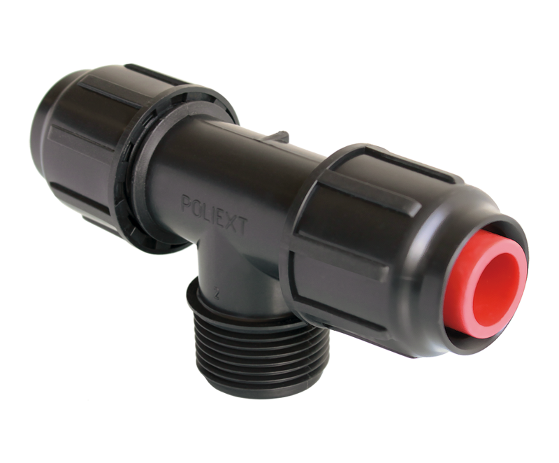 Тройник для капельного полива 16 x 1/2" НР x 16 (Poliext 04100040 PN4)